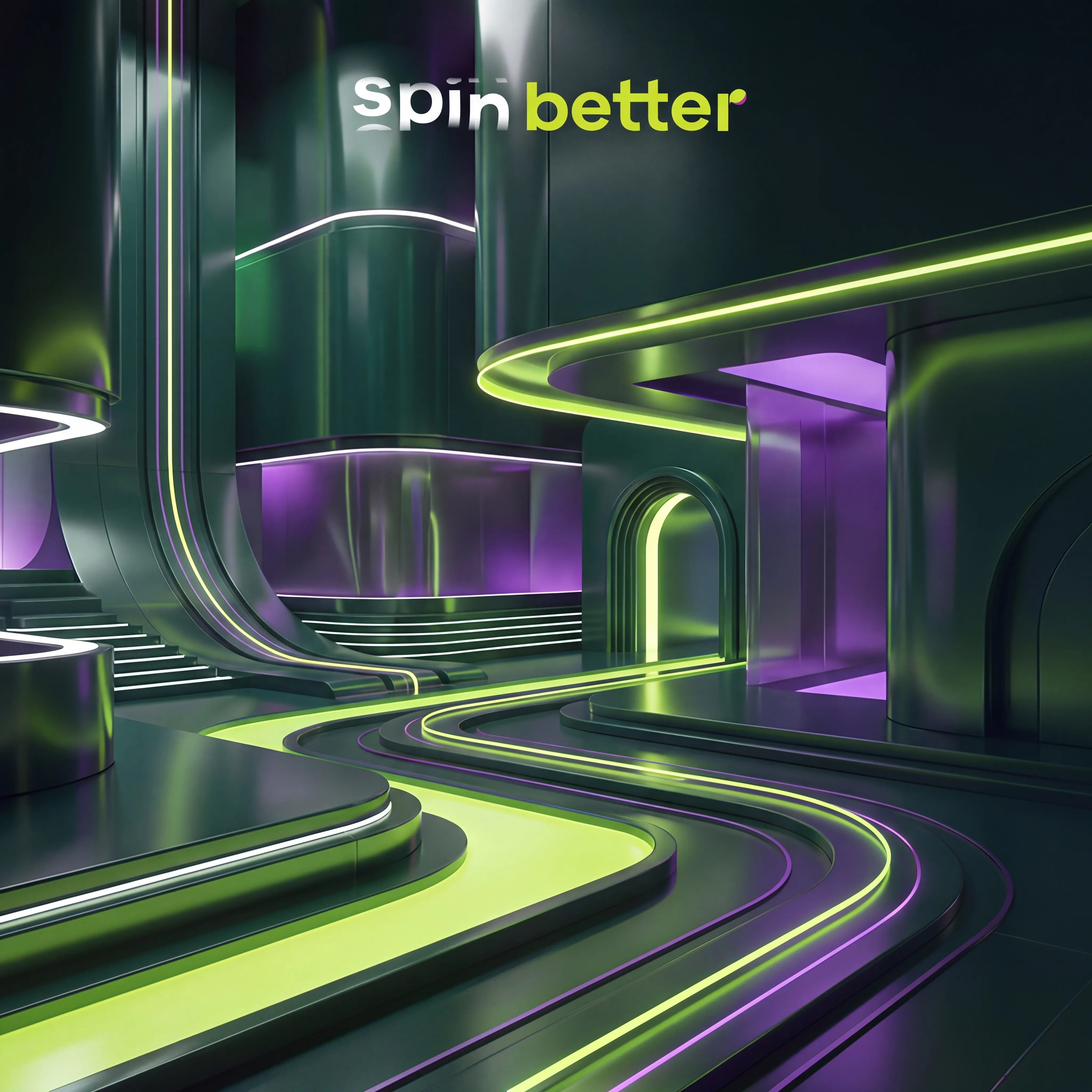 Świetliste atrium gry mobilnej SpinBetter